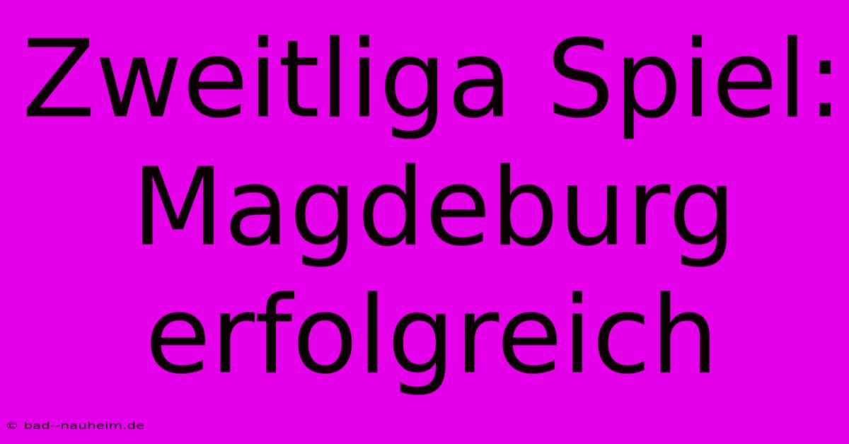 Zweitliga Spiel: Magdeburg Erfolgreich